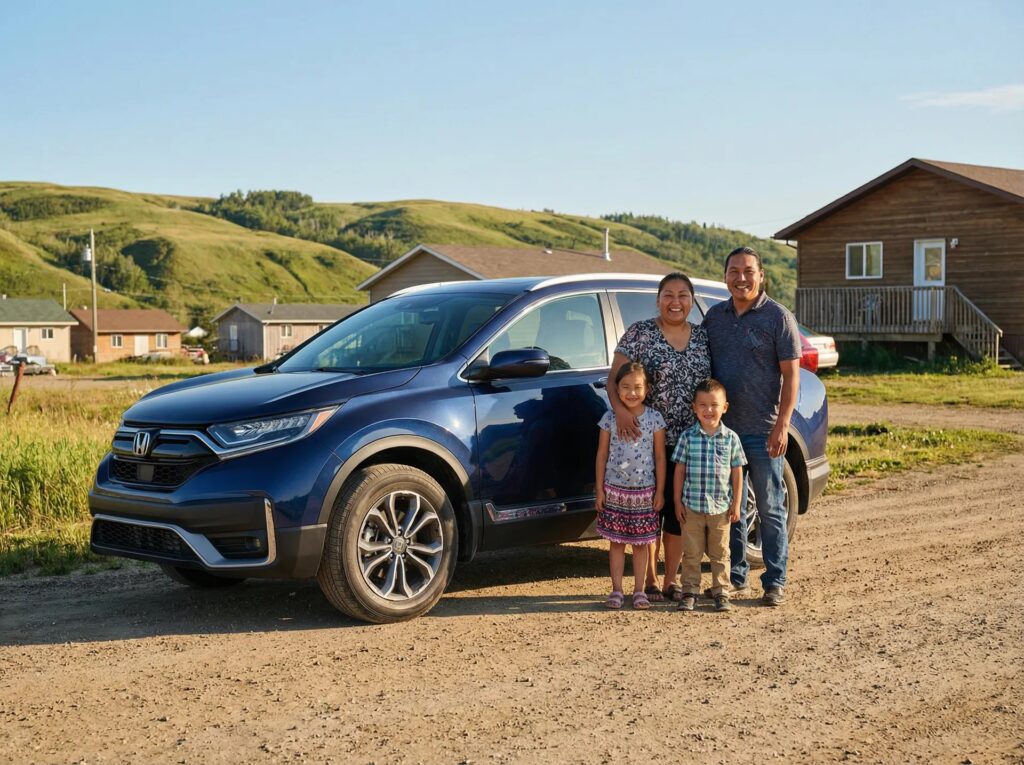 happy family with new cr v